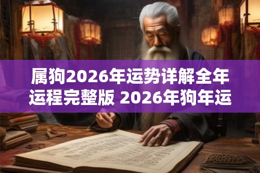 属狗2026年运势详解全年运程完整版 2026年狗年运势如何