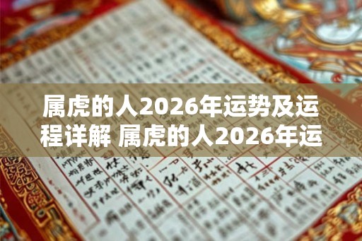 属虎的人2026年运势及运程详解 属虎的人2026年运势如何