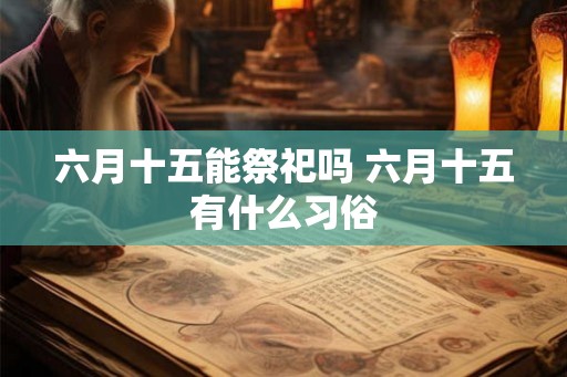 六月十五能祭祀吗 六月十五有什么习俗