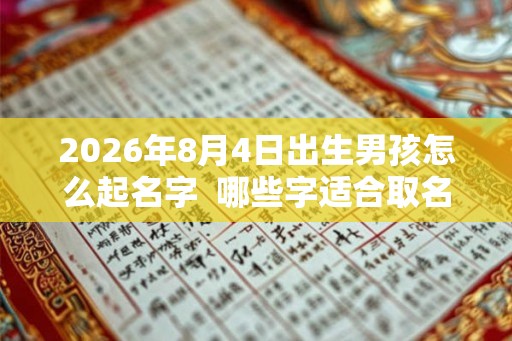 2026年8月4日出生男孩怎么起名字  哪些字适合取名