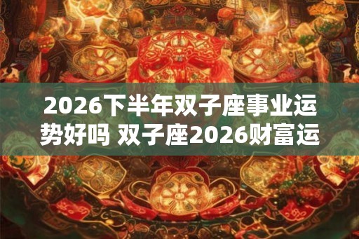 2026下半年双子座事业运势好吗 双子座2026财富运势分析