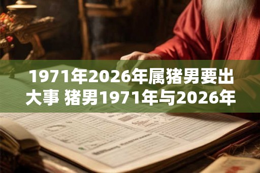 1971年2026年属猪男要出大事 猪男1971年与2026年有何大事