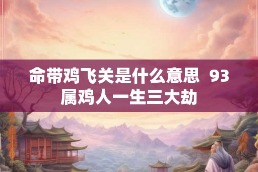 命带鸡飞关是什么意思  93属鸡人一生三大劫