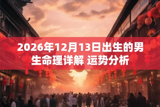 2026年12月13日出生的男生命理详解 运势分析