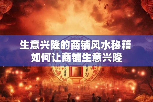生意兴隆的商铺风水秘籍 如何让商铺生意兴隆 生意兴隆的商铺风水秘籍 如何让商铺生意兴隆