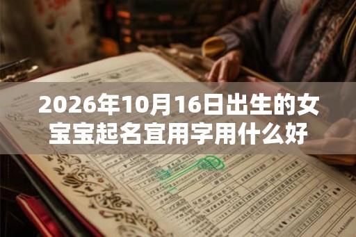 2026年10月16日出生的女宝宝起名宜用字用什么好