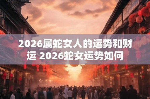 2026属蛇女人的运势和财运 2026蛇女运势如何