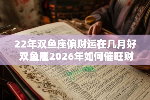 22年双鱼座偏财运在几月好 双鱼座2026年如何催旺财运