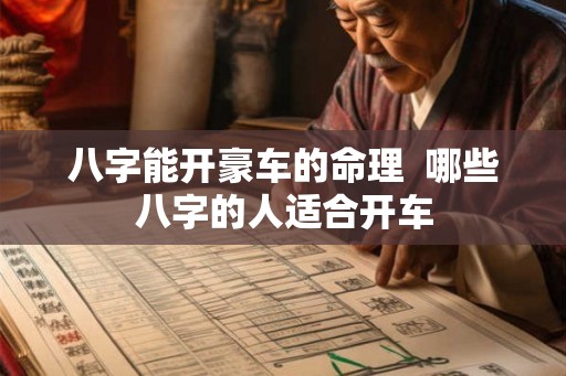 八字能开豪车的命理 哪些八字的人适合开车 八字能开豪车的命理 哪些八字的人适合开车