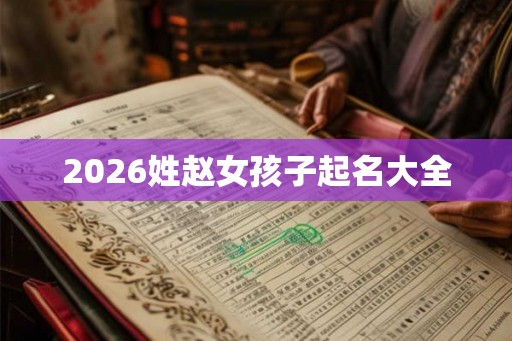2026姓赵女孩子起名大全