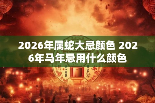 2026年属蛇大忌颜色 2026年马年忌用什么颜色 2026年属蛇大忌颜色 2026年马年忌用什么颜色