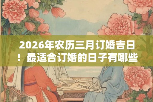 2026年农历三月订婚吉日!最适合订婚的日子有哪些 2026年农历三月订婚吉日!最适合订婚的日子有哪些