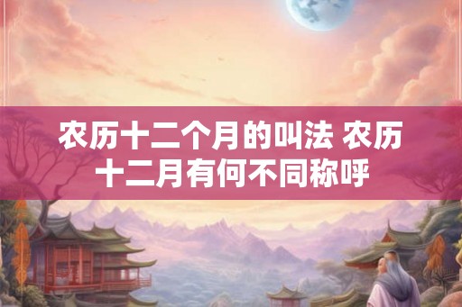 农历十二个月的叫法 农历十二月有何不同称呼