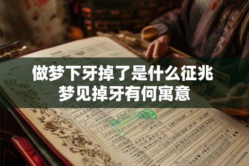 做梦下牙掉了是什么征兆 梦见掉牙有何寓意