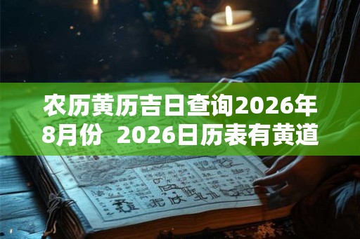 农历黄历吉日查询2026年8月份  2026日历表有黄道吉日
