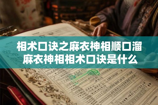 相术口诀之麻衣神相顺口溜 麻衣神相相术口诀是什么 相术口诀之麻衣神相顺口溜 麻衣神相相术口诀是什么