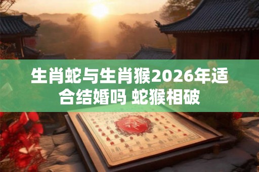 生肖蛇与生肖猴2026年适合结婚吗 蛇猴相破