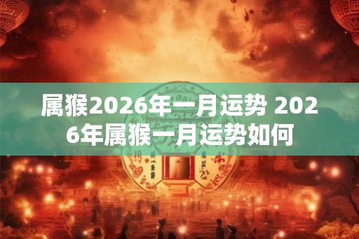 属猴2026年一月运势 2026年属猴一月运势如何