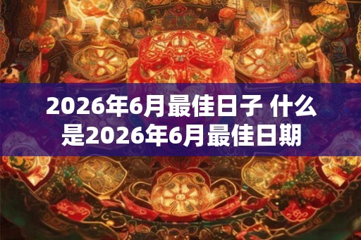 2026年6月最佳日子 什么是2026年6月最佳日期