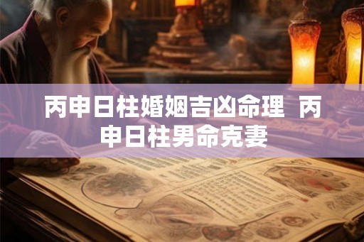 丙申日柱婚姻吉凶命理  丙申日柱男命克妻