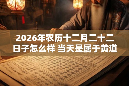 2026年农历十二月二十二日子怎么样 当天是属于黄道吉日吗