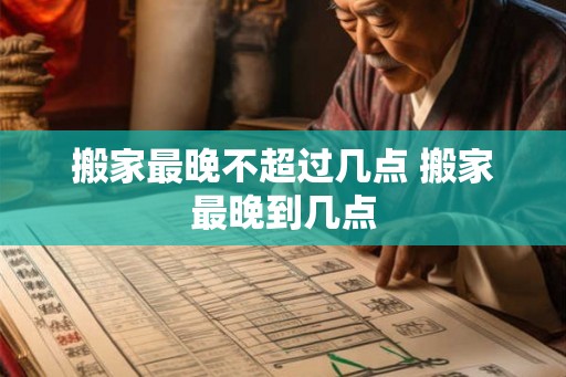 搬家最晚不超过几点 搬家最晚到几点
