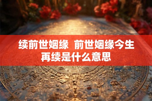 续前世姻缘  前世姻缘今生再续是什么意思