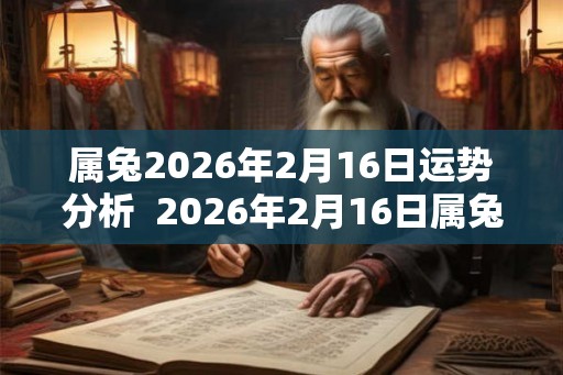 属兔2026年2月16日运势分析  2026年2月16日属兔今日运势