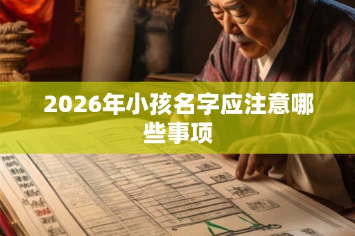 2026年小孩名字应注意哪些事项
