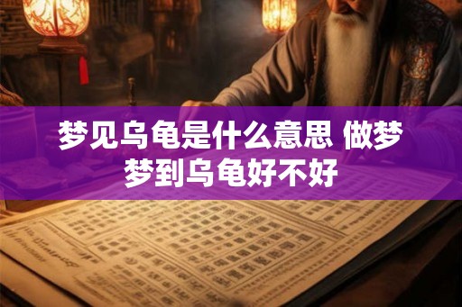 梦见乌龟是什么意思 做梦梦到乌龟好不好