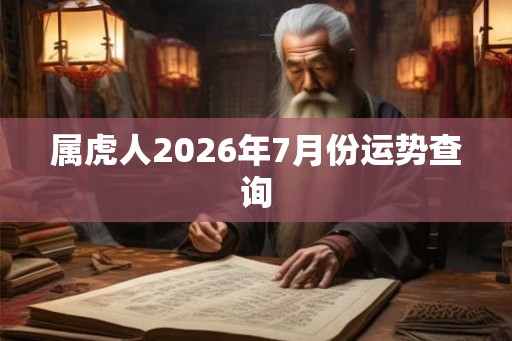 属虎人2026年7月份运势查询