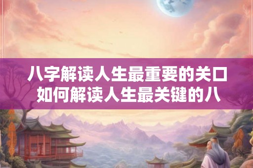 八字解读人生最重要的关口 如何解读人生最关键的八字
