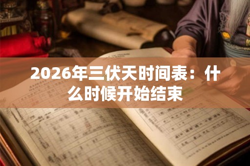 2026年三伏天时间表：什么时候开始结束