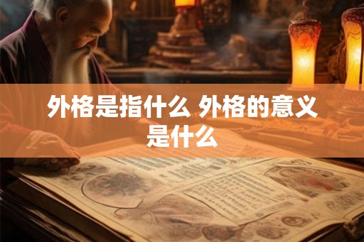 外格是指什么 外格的意义是什么