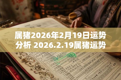 属猪2026年2月19日运势分析 2026.2.19属猪运势分析 属猪2026年2月19日运势分析 2026.2.19属猪运势分析