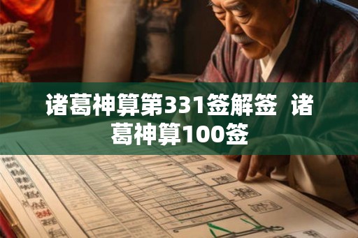 诸葛神算第331签解签  诸葛神算100签