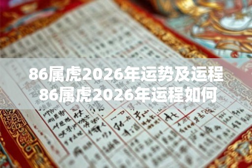 86属虎2026年运势及运程 86属虎2026年运程如何