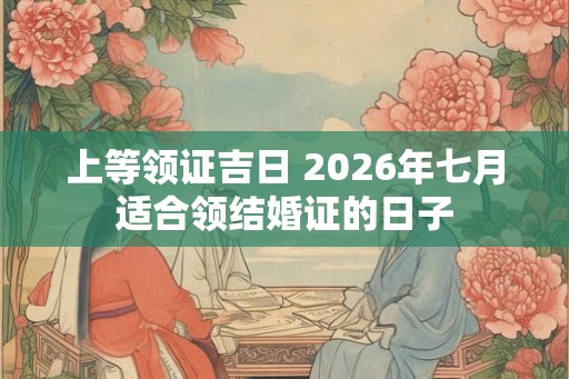 上等领证吉日 2026年七月适合领结婚证的日子