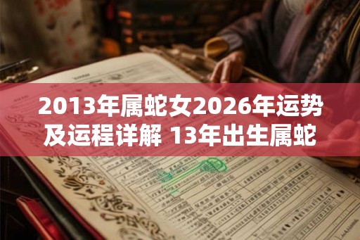 2013年属蛇女2026年运势及运程详解 13年出生属蛇人2026全年每月运势女性
