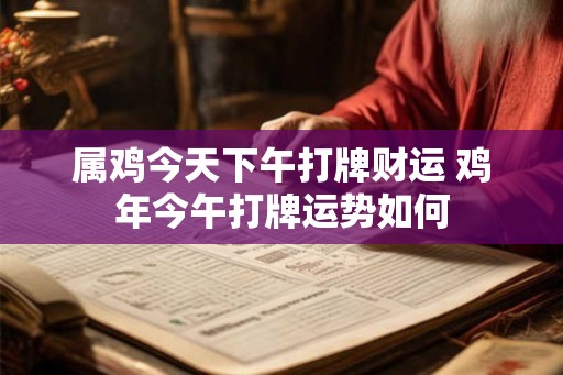 属鸡今天下午打牌财运 鸡年今午打牌运势如何