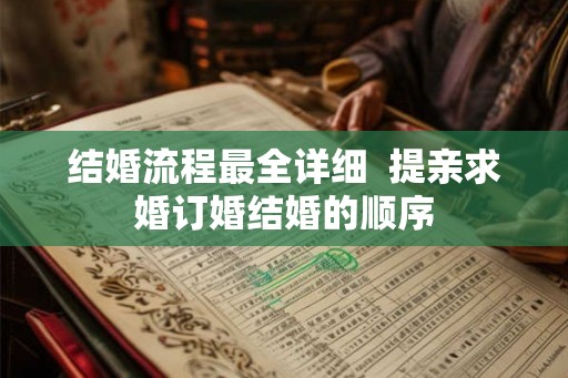 结婚流程最全详细 提亲求婚订婚结婚的顺序 结婚流程最全详细 提亲求婚订婚结婚的顺序