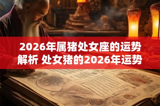 2026年属猪处女座的运势解析 处女猪的2026年运势建议