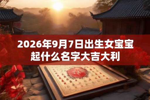 2026年9月7日出生女宝宝起什么名字大吉大利