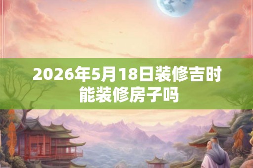 2026年5月18日装修吉时 能装修房子吗 2026年5月18日装修吉时 能装修房子吗