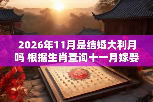 2026年11月是结婚大利月吗 根据生肖查询十一月嫁娶吉日