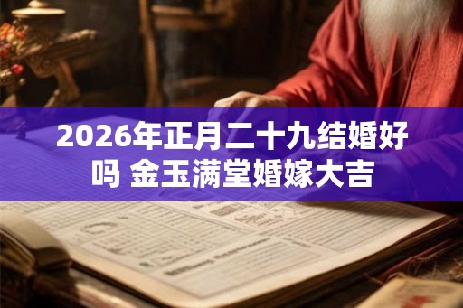 2026年正月二十九结婚好吗 金玉满堂婚嫁大吉 2026年正月二十九结婚好吗 金玉满堂婚嫁大吉