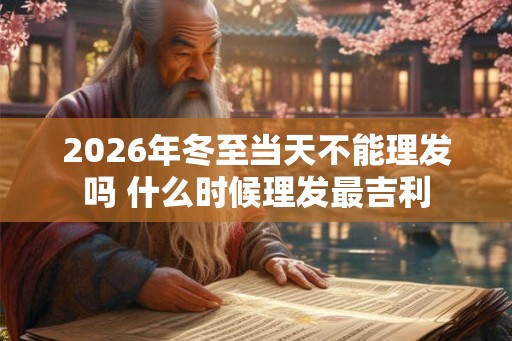 2026年冬至当天不能理发吗 什么时候理发最吉利