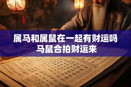 属马和属鼠在一起有财运吗 马鼠合拍财运来