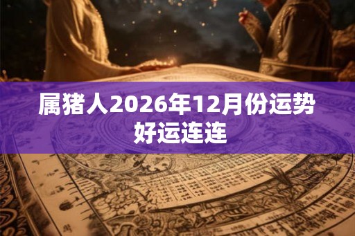 属猪人2026年12月份运势 好运连连