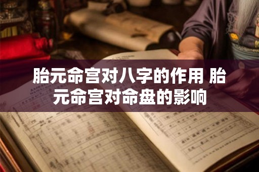 胎元命宫对八字的作用 胎元命宫对命盘的影响